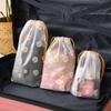 5pcs Waterproof Daisy Storage Bag with Drawcord Cuffs  Large Capacity Clothes Shoes Organizer Portable Towel Makeup Toiletry Bags