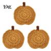 Kitchen Table Protection Handmade Crochet Pumpkin Coasters, Soft Polyester Coffee Mats, Easy to Clean Mats Autumn Themed Farmhouse Dining Accessories
