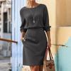 ZANZEA Women 3/4 Sleeve Blouse and Shorts Skirt Casual Two Piece Suit Sets