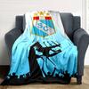 Sporting Cristal Football Club Badge Fan Silhouette Print Flannel Blanket Soft Warm Throw Blanket for Sofa Bed Living Room