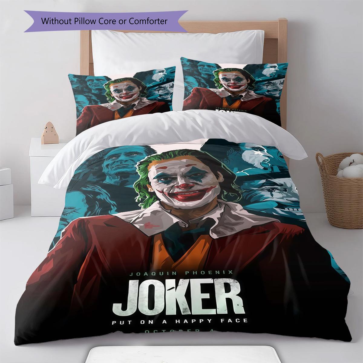 

Joker Street Bedding Quilt Set Quilt Pillowcase Home Decoration Birthday Gift (1 * duvet cover + 2 * pillowcase, without core) 135x200cm