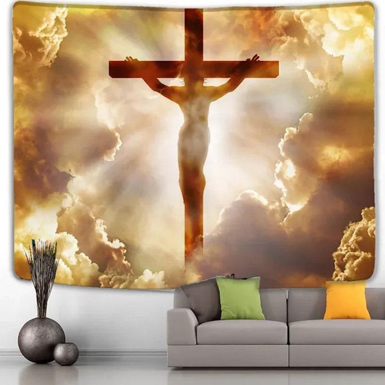 Jesus tapestry 75x100 чёрный