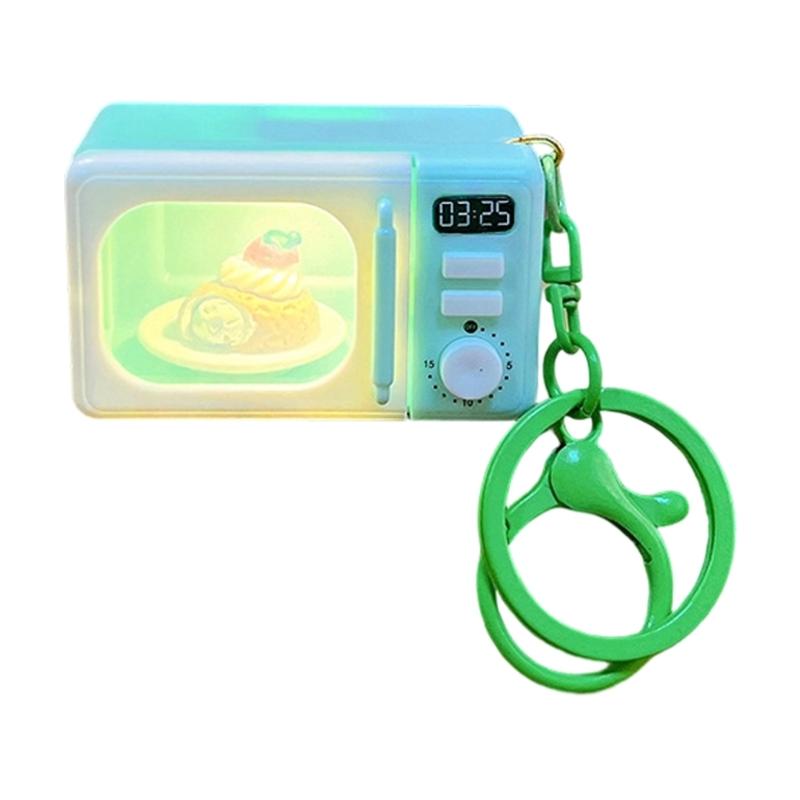 Cute Microwave or Washing Machine Key Chain Decoration With LED Light And Sound Effect For Bag Accessories