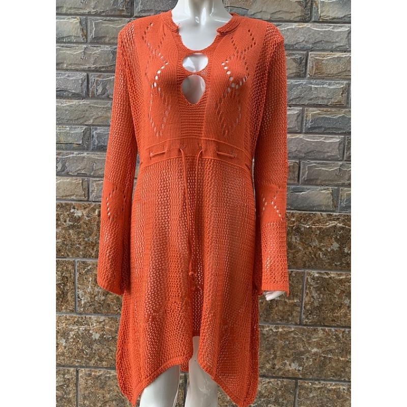 Women's Hollow Out Sun Shirt Flared Sleeve Beach Cover Up Bikini Outer Shirt Knitwear