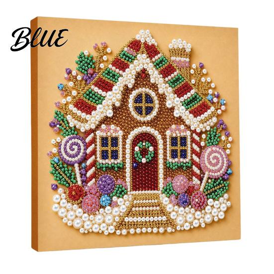 Handmade Faux Pearl Craft Kits Christmas Art Kit DIY Santa Tree Painting Creative Home Decorations 3D Holiday Wall Decor Kit for Adults Gift