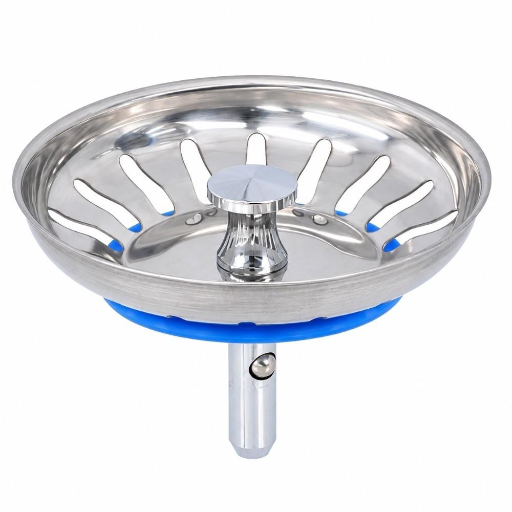 2 Pack Anti Clog Kitchen Sink Strainer 304 Stainless Steel Drain Plug Basket Rod Standard Drain