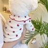 Fashion Pet Strawberry Base Shirt Soft Dog Vest Comfortable Pet Clothes  Spring