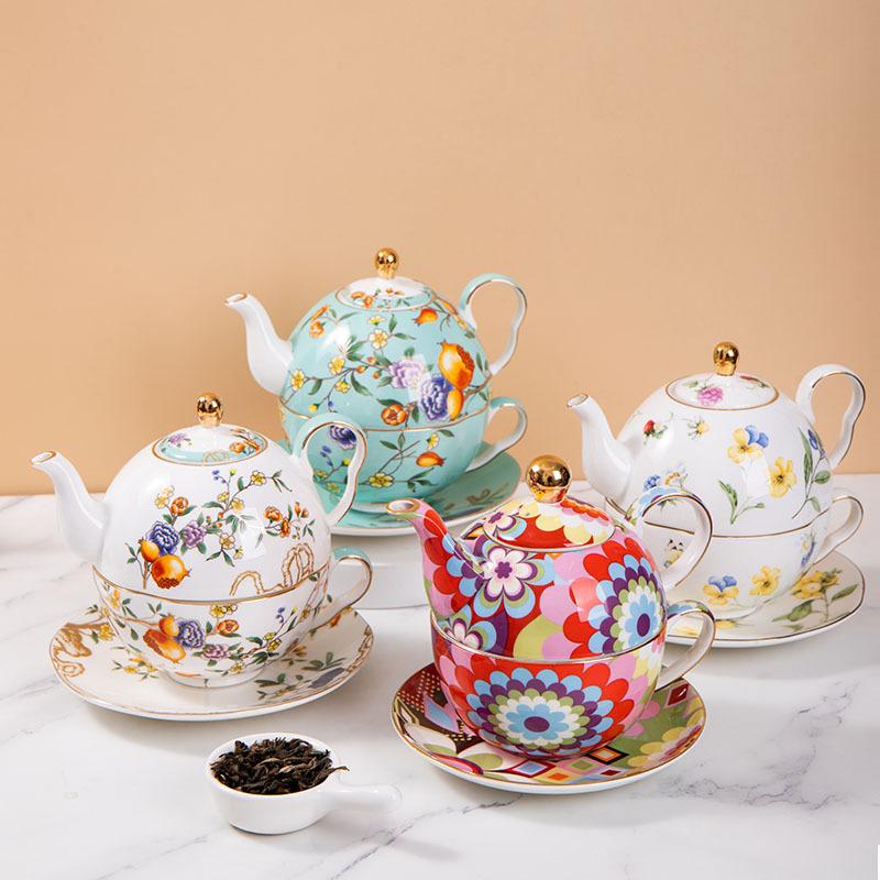 Creative Ceramic Tea Set Large Capacity English Afternoon Tea Coffee Pot Bone China Tea Cup and Saucers for Home Office
