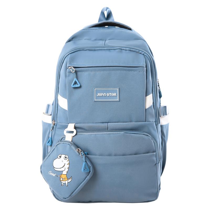 Cartoon Print Student Schoolbag Large Capacity Women's Lightweight Backpack with Coin Purse