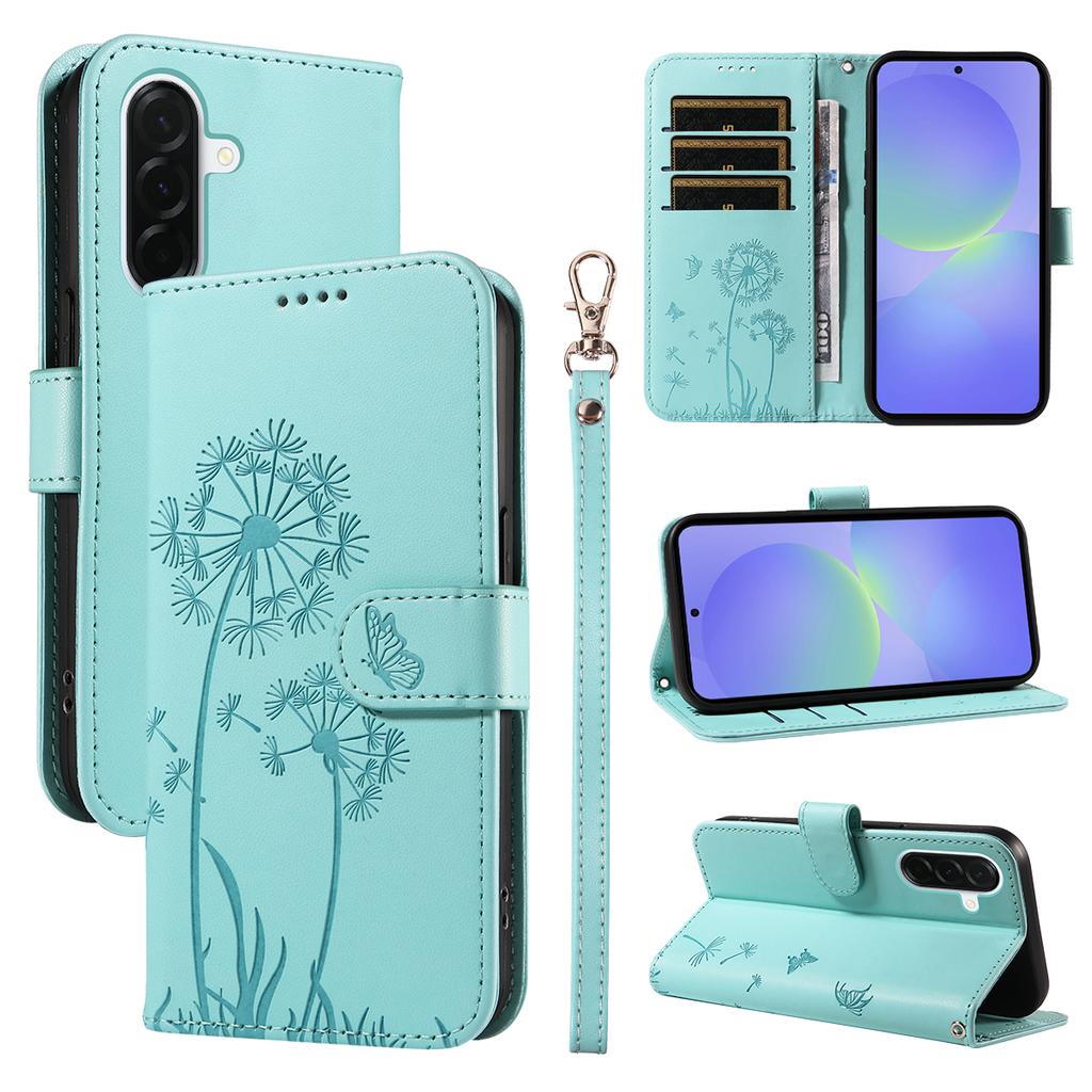 For Samsung Galaxy A37 5G Leather Wallet Case with Strap Dandelion Imprint Phone Stand Cover