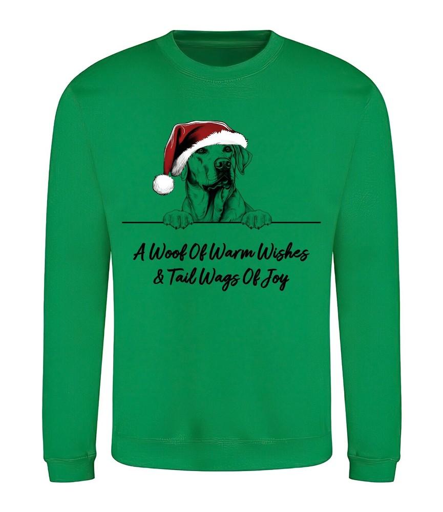 

LABRADOR RETRIEVER Christmas Dog Sweatshirt Adults Kids Woof Wishes Jumper Xmas M