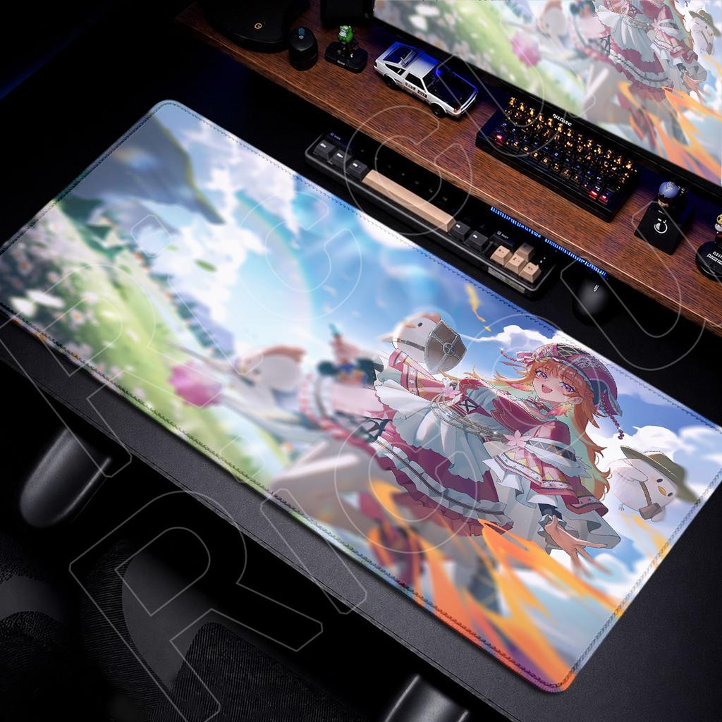 HD printing E-sport Keyboard Desktop Mats Large Gaming Wallpaper Mauspad Hololive Kawaii Girl Takanashi Anime Washable Mousepads