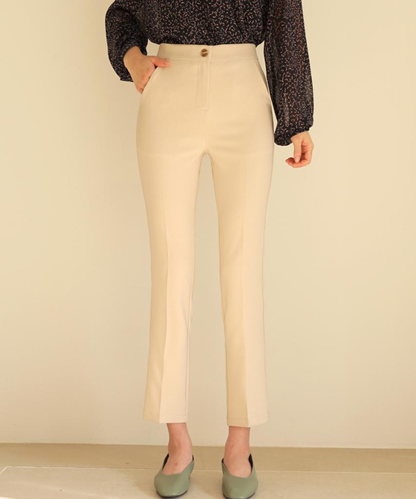 Ppaeppae Hidden Elastic Waist, Amazing Fit, Super Stretchy Spandex Slim Straight Slacks