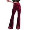 Vrouwen Flared Broek Elastische Hoge Taille Effen Kleur Wijde Pijpen Broek Heup Gelift Fluweel Vakantie Werk