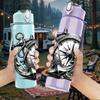 1PC Anchor Ship Gear Nautical Print 750ml Color Plastic Sports Water Bottle Leakproof Flip Straw Lid Suitable for Sports Office Home Use
