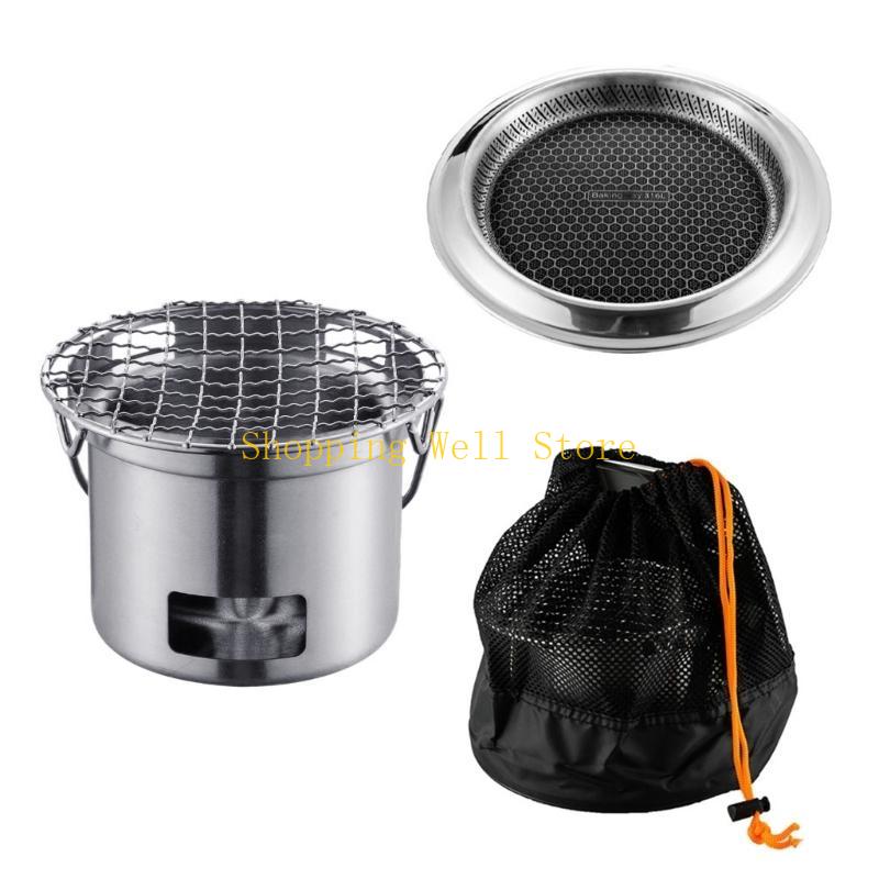KX4B Multifuntional Outdoor Cooking Stove Campings Stove 304Stainless Steel Texture Suitable for Camping Hiking and Barbecue