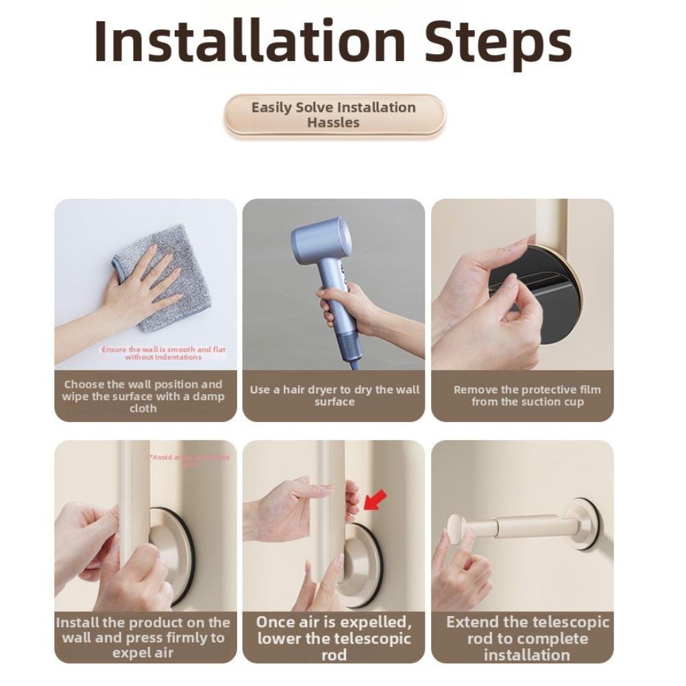 Suction cup clothes hanger organizer for laundry room storage fits adult and child hangers and space-saving design