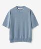 BLOND9 Cool Essential Round Neck Short Sleeve Knit_Blue Gray