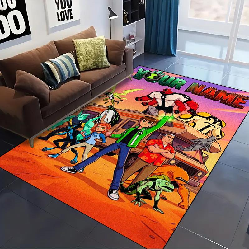 Name Custom Ben 10 Carpet Rug for Living Room Bedroom Home Sofa Decoration,Kids play Non-slip Floor Mat