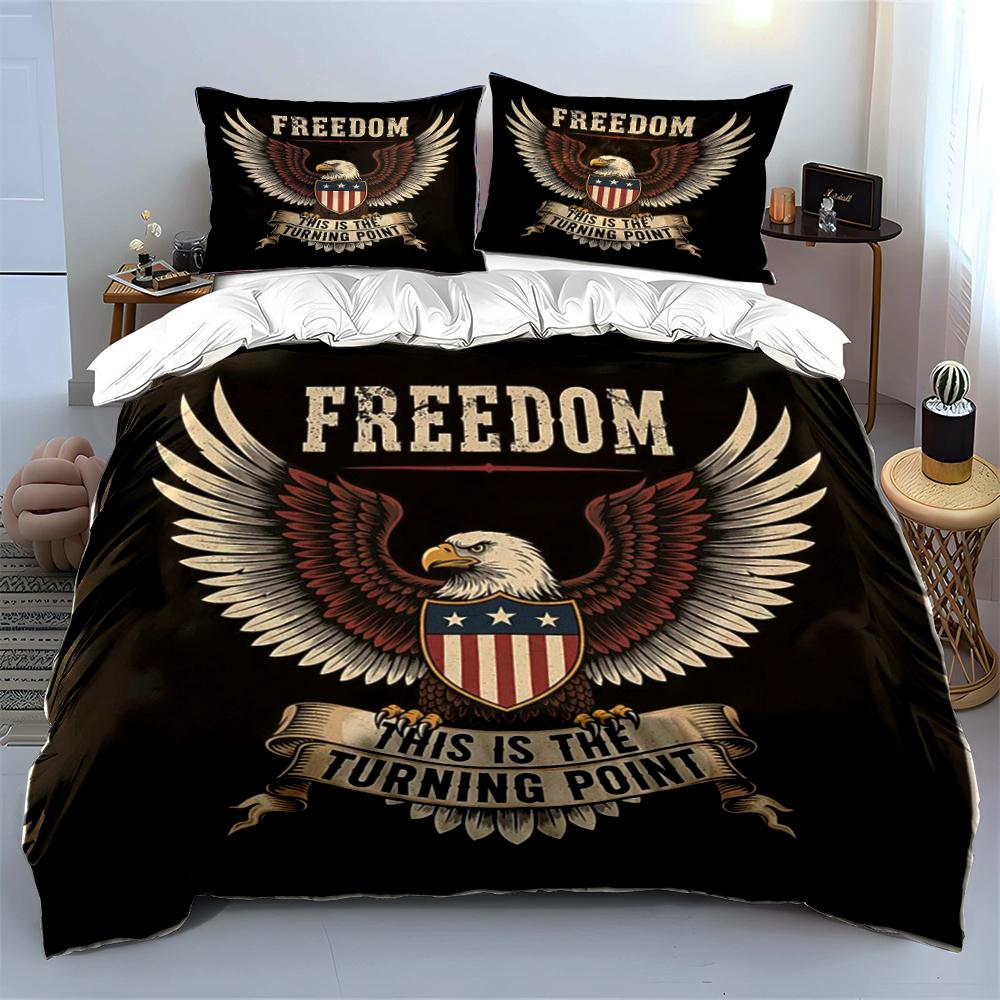 Freedom Eagle Design 3-Piece Bedding Set Bedding Set (1 Duvet Cover, 2 Pillowcases, Duvet Not Included)