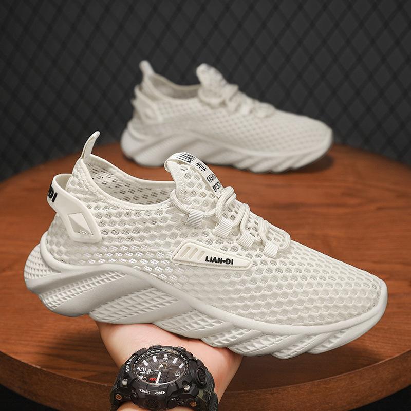 

Мужская обувь весна 2025 года, новая сетчатая дышащая износостойкая спортивная обувь для отдыха на природе, мужская пляжная повседневная обувь с вонючими ногами 39 хаки