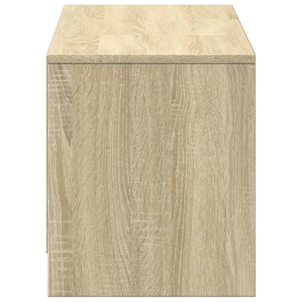 TV Stand with LED Lighting Sonoma Oak Finish 140 x 34 x 40 cm