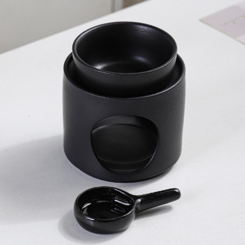 Black Ceramic Aroma Burner for Essential Oils and Candles