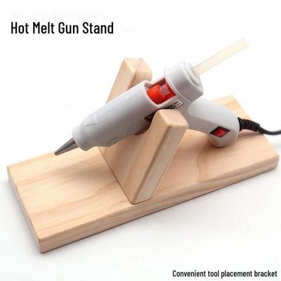 Anti-Scald Hot Melt Gun Wood Stand with Universal Fixed Head