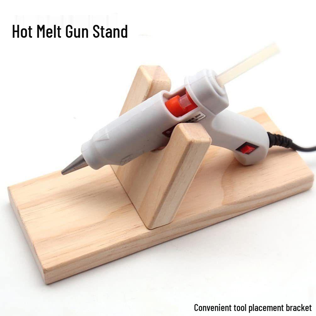 Anti-Scald Hot Melt Gun Wood Stand with Universal Fixed Head