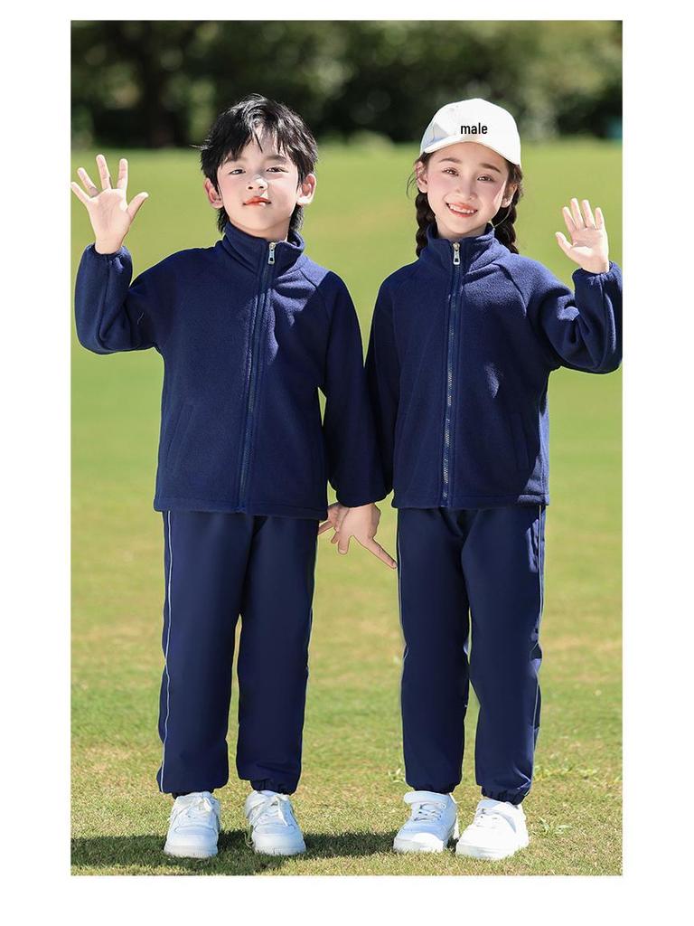 Elementary School Windbreaker Three-Piece Set for First Graders: Spring, Autumn, and Winter Uniform