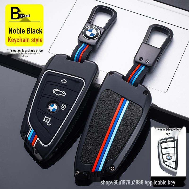 BMW Series Key Case for Women: Fits 3, 5, 7 Series, X3-X6 with Blade, 320Li; Fashionable Key Bag with Buckle.