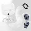 Fox Ear & Tail Halloween Cosplay Set with Paws - Handmade Plush Animal Mask
