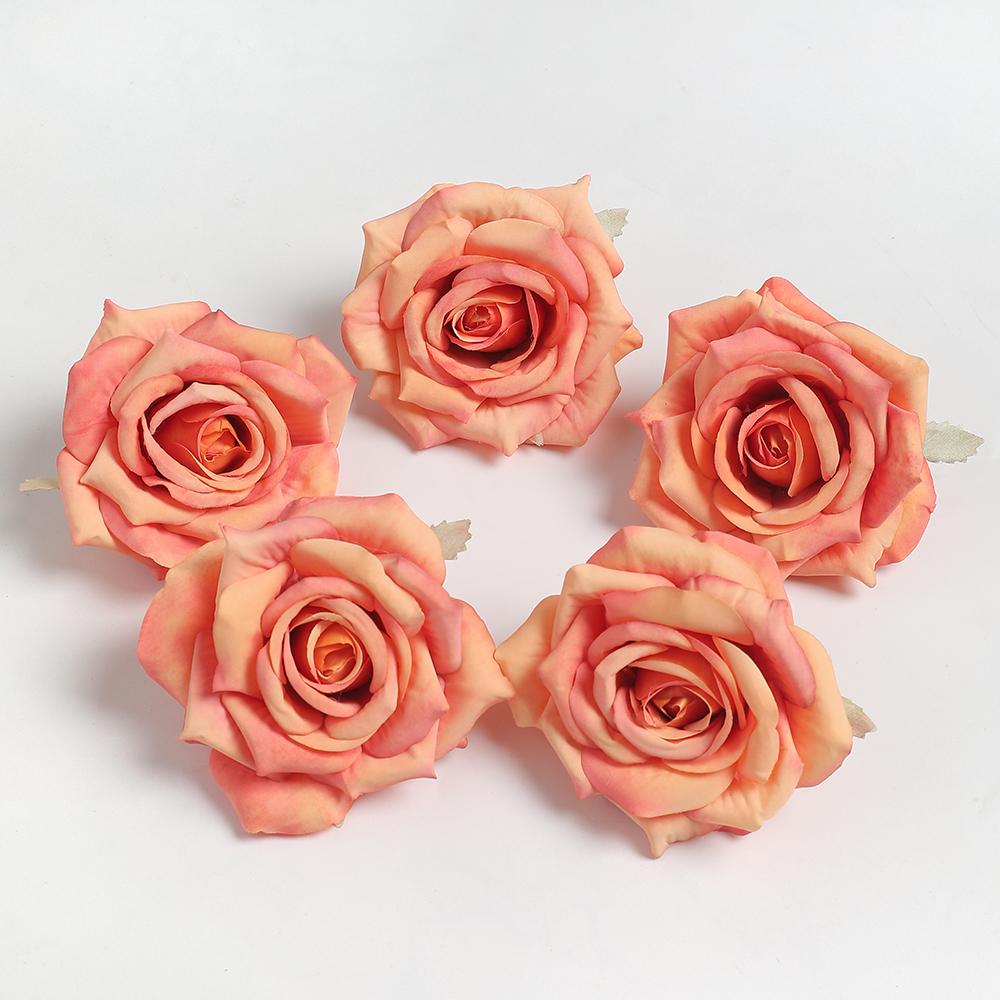 3/5/10Pcs Rose Artificial Silk Fake Flowers for Home Room Decoration DIY Accessories 8cm Fake Flowers Wedding Brides Party Decor