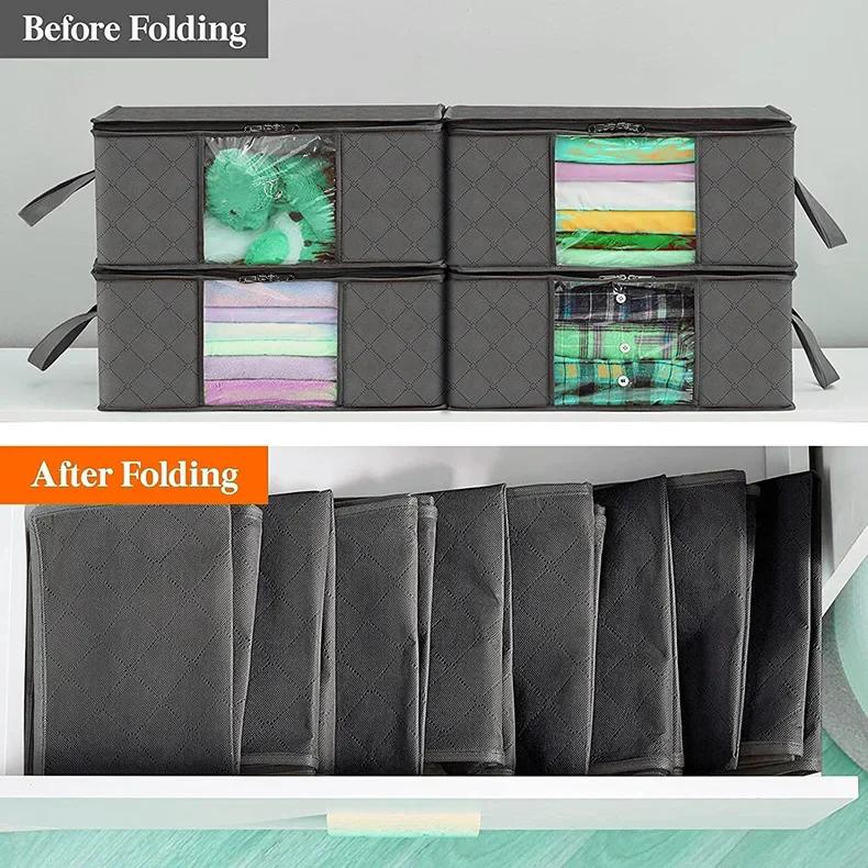 Storage Bag Foldable Large Capacity Clothes Blanket Storage Bags Storage Containers for Organizing Bedroom Closet Clothing