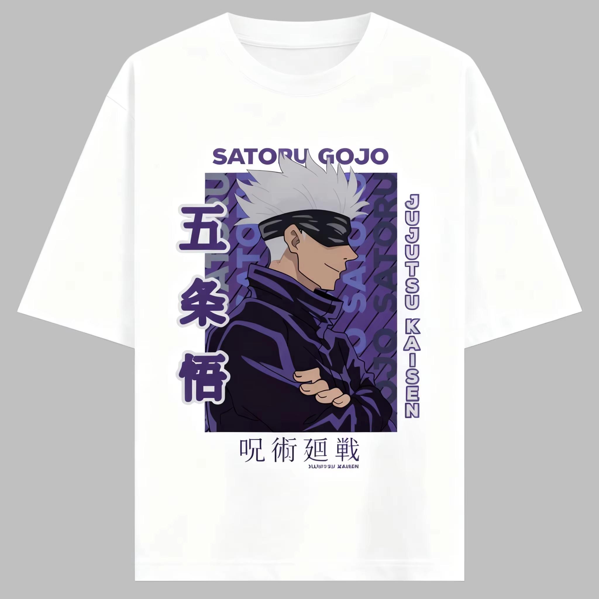 

Jujutsu Kaisen Аниме Годжо Сатору Печать Хлопковая Футболка Унисекс и Женская Харадзюку Повседневная Свободная Летняя Аниме Периферия Одежда 4XL
