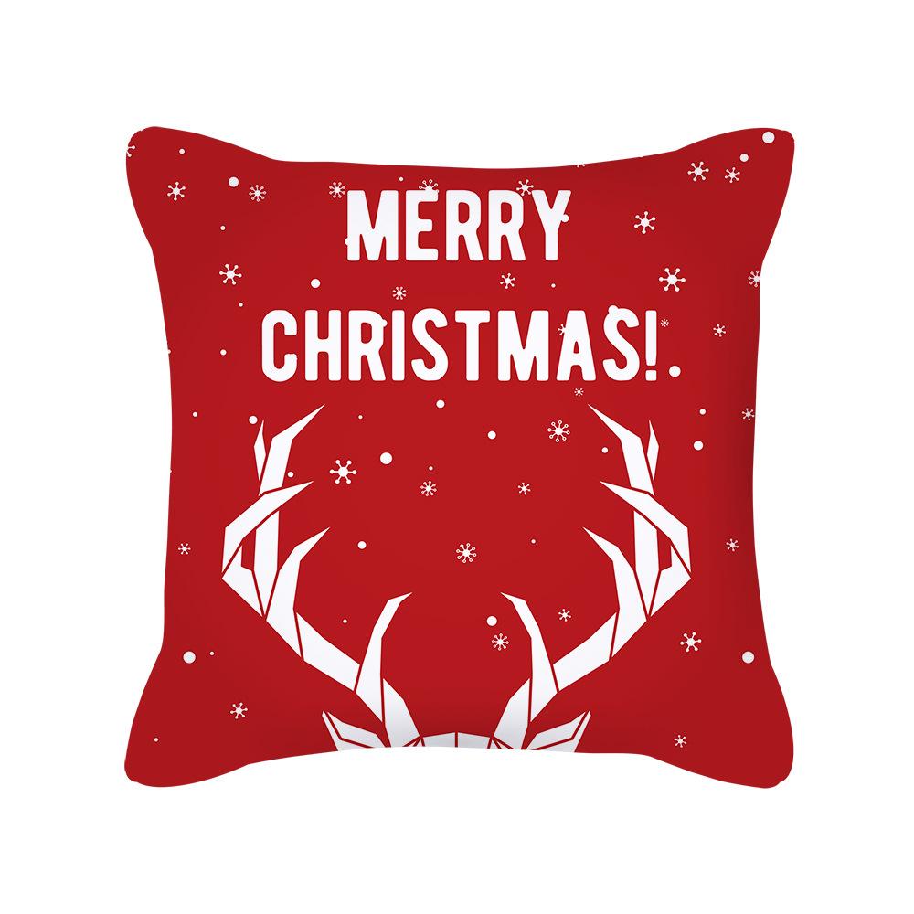 Christmas New Peach Skin Pillow Case Pillow Sofa Pillow Case Red Series Pillow
