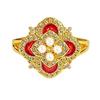 The Same Medieval Vintage Light Luxury Enamel Ring Women'S Four-Leaf Clover Temperament Fashion Niche Ring Tide