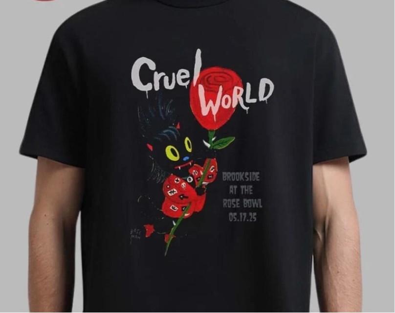 

Cruel World 2025 Festival Tee May 17 Brookside Pasadena CA Merch Shirt L