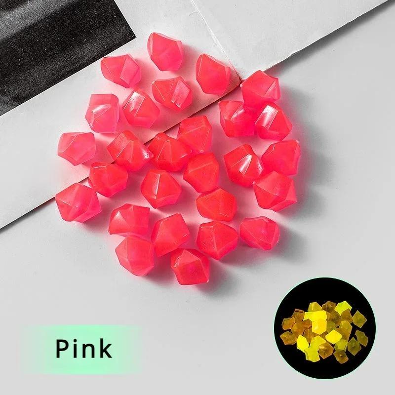 

50 шт. Світяться в темряві Садові камінці для тротуару Садові тераси Газон саду Патіо Аквариум Прикраса Сяючий камінь рожевий