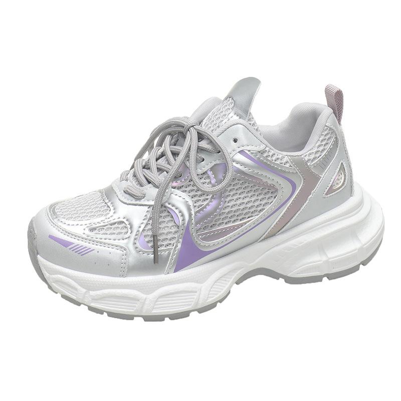 

European station platform dad shoes women 2025 summer new fashion heightening student mesh breathable casual sports shoes 40 фіолетовий