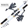 Spinnende fiskestangsnellekombinasjoner Teleskopstangstang med 6BB spinnende fiskehjul Sea Saltwater Ferskvannssett