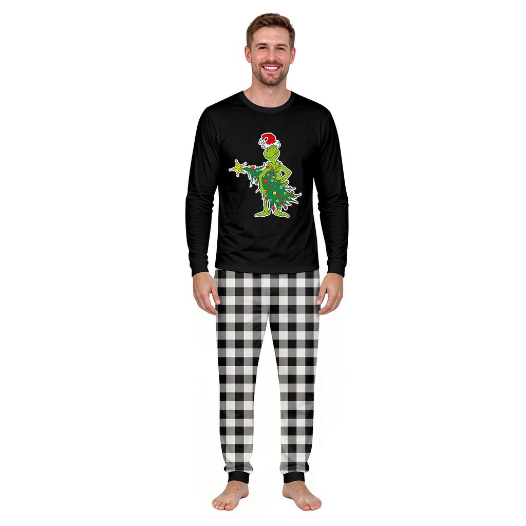 Christmas Print Crewneck Top and Jogger Pants Set Casual Two Piece Outfit for Holiday Lounging
