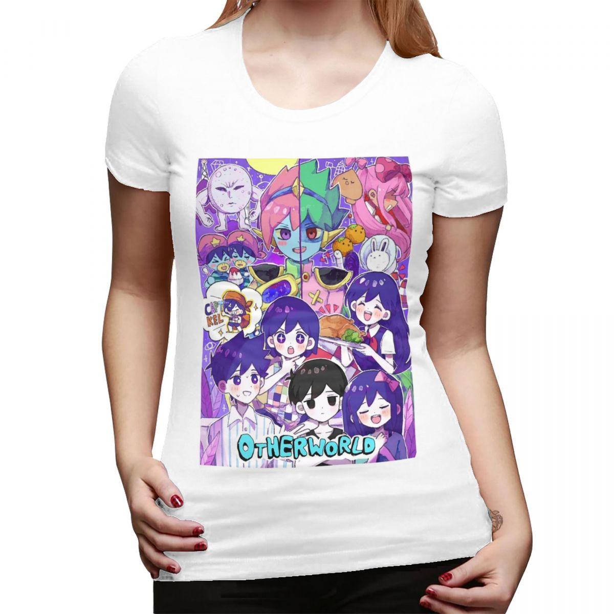 

Omori Hero Sunny Basil Cartoon Horror TShirt for Women Crew Neck Streetwear T Shirts Womens Short Sleeve Summer Clothes Tops S