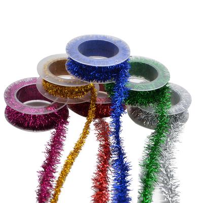 2M Goud Zilver Draad Guirlande Lametta Hangende Rotan Kerstboom Ornament Decoratie Kerstmis Bruiloft Verjaardagsfeest Kleurrijk Lint