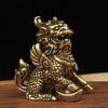 Antike Bronze Chinesisches Fabelwesen Qi Lin Statue 1 Paar Kupfer Tierornamente Glücksbringende Heim Feng Shui Wohnzimmer Dekorationen