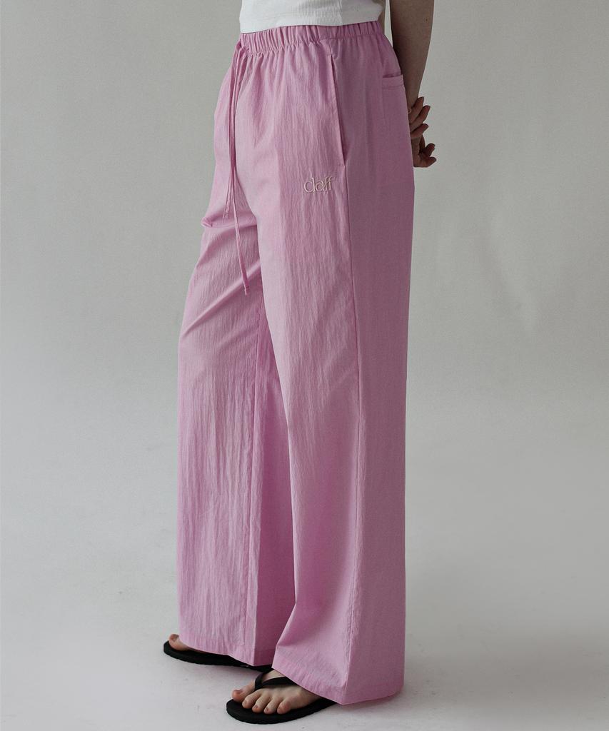 Keullaepeu Soft Embroidered Elastic Waist Pants _Pink