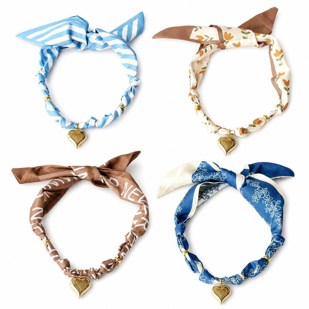 Handmade Bandana Scarf Necklace Lightweight Choker Necklace Gifts Heart Pendant  Daily Wear
