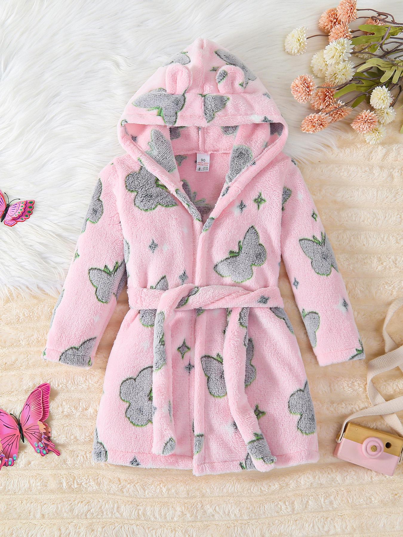 

Дитячий потовщений халат з коралового флісу – Фланелевий халат для хлопчиків та дівчаток, Розміри від немовлячого до середнього, Підходить для всіх сезонів 110 cm