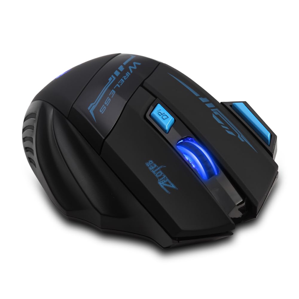 Wireless Gaming 4800 7 Ergonomic LED Lightweight and Compatible with Black Mouse, DPI, Buttons, Design, Energy-Efficient Design, Optical, Portable,