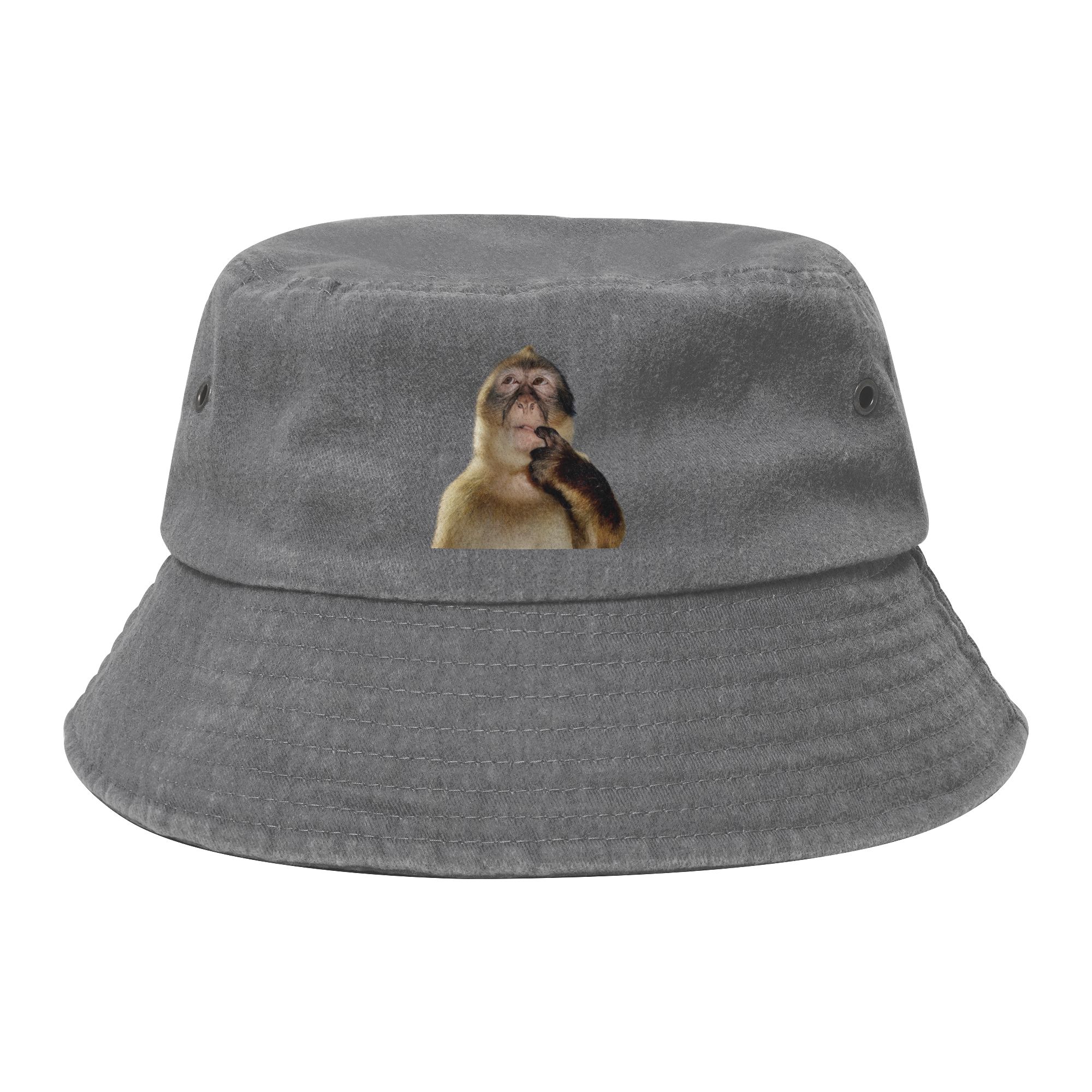 Unique Design Monkey Thinking Meme Bucket Hat Women Foldable Outdoor  Fishing Caps Spring Picnic Headwear One Size